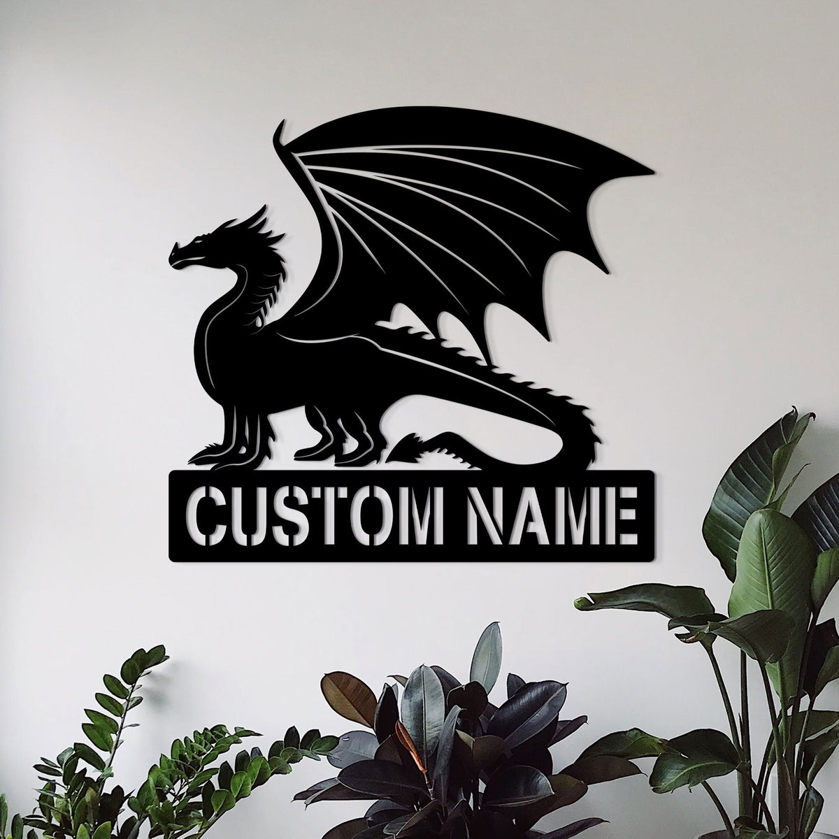 Custom Dragon Metal Sign with LED Lights, Personalized Wall Decor
