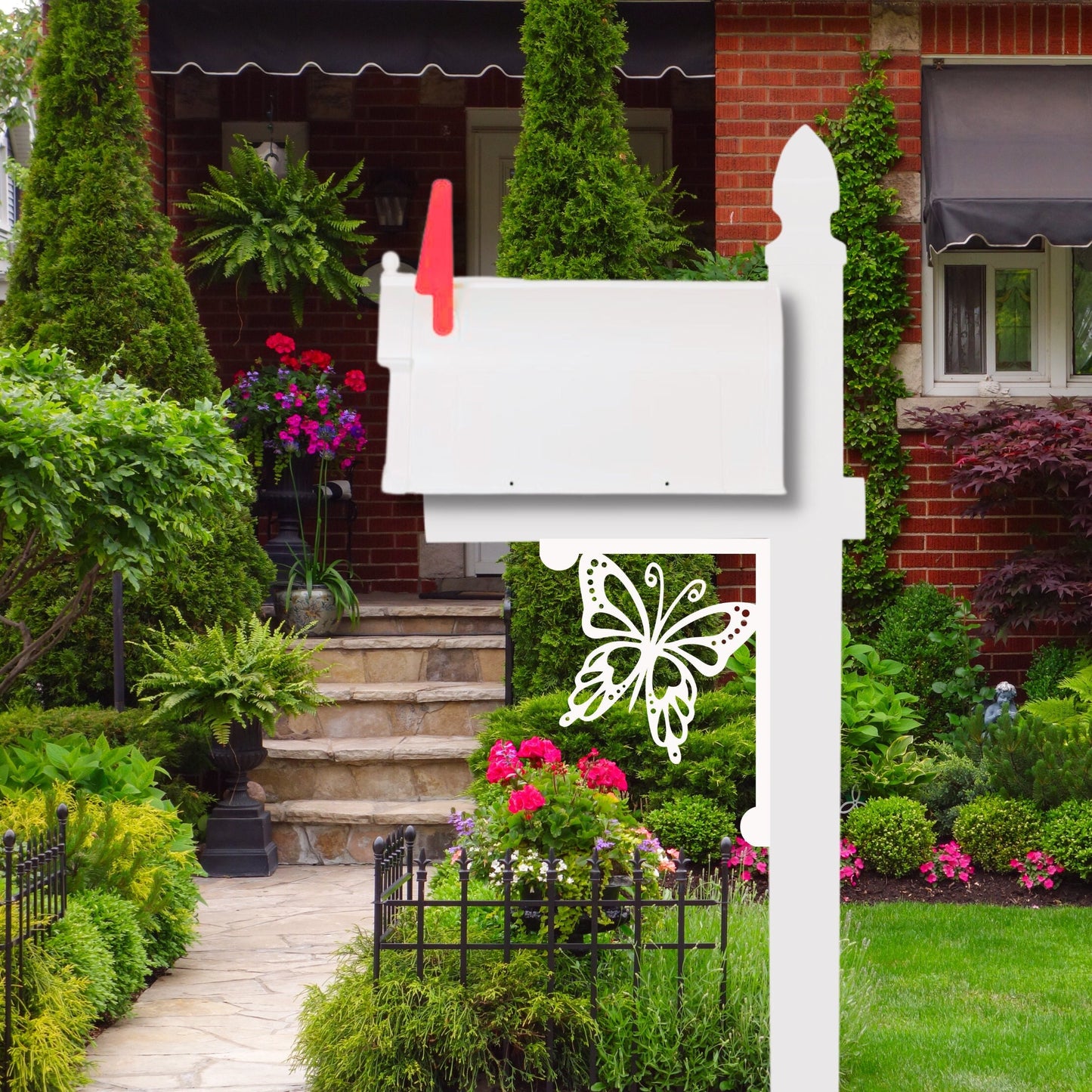 Butterfly Mailbox Bracket - Coastal Outdoor Decor, 12x16 inch