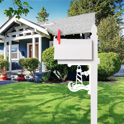 Lighthouse Mailbox Bracket - Coastal Outdoor Decor, 12x16 inch
