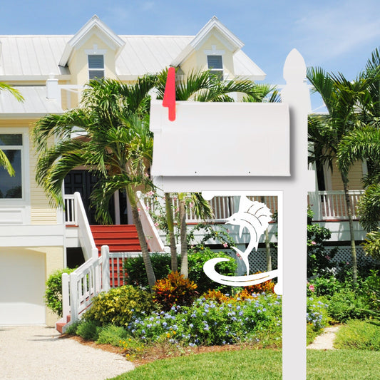 Sailfish Mailbox Bracket - Coastal Outdoor Decor, 12x16 inch