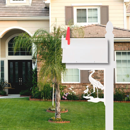 Sandhill Crane Mailbox Bracket - Coastal Outdoor Decor, Medium 12x16
