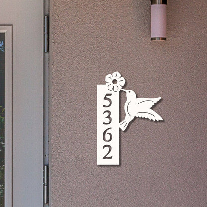 Hummingbird Address Plaque - Coastal Outdoor Number Sign (10.5x15")