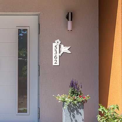 Hummingbird Address Plaque - Coastal Outdoor Number Sign (10.5x15")