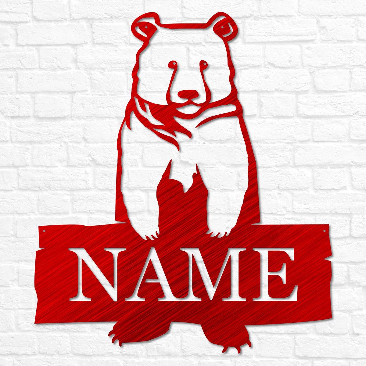 Metal Standing Bear with Name | Personalized Metal Bear Sign, Cabin Decor, Outdoor Bear Decor, Cabin Bear Sign, Door Monogram, Rustic Decor