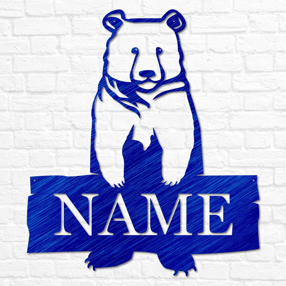 Metal Standing Bear with Name | Personalized Metal Bear Sign, Cabin Decor, Outdoor Bear Decor, Cabin Bear Sign, Door Monogram, Rustic Decor