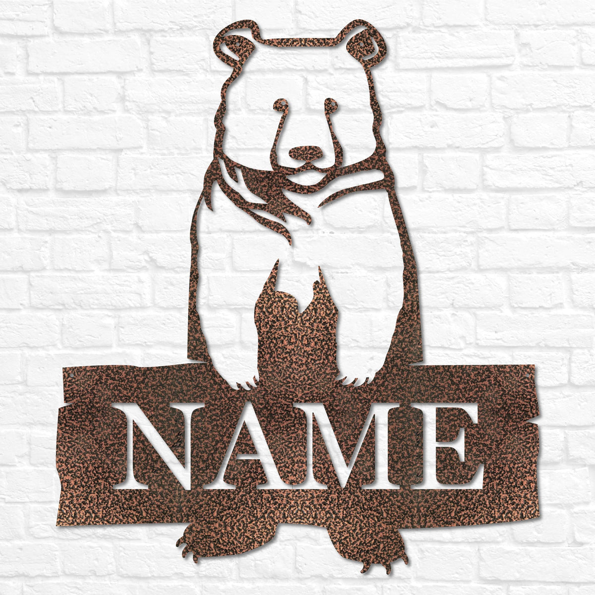 Metal Standing Bear with Name | Personalized Metal Bear Sign, Cabin Decor, Outdoor Bear Decor, Cabin Bear Sign, Door Monogram, Rustic Decor