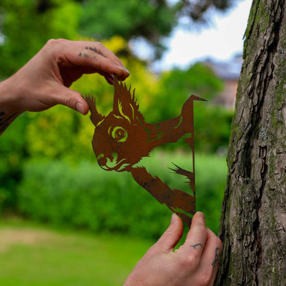 Garden Decoration Squirrel | Metal Garden Stake | Rust Garden Decoration | Garden Decor Figures | Christmas Gift Idea | Christmas Present