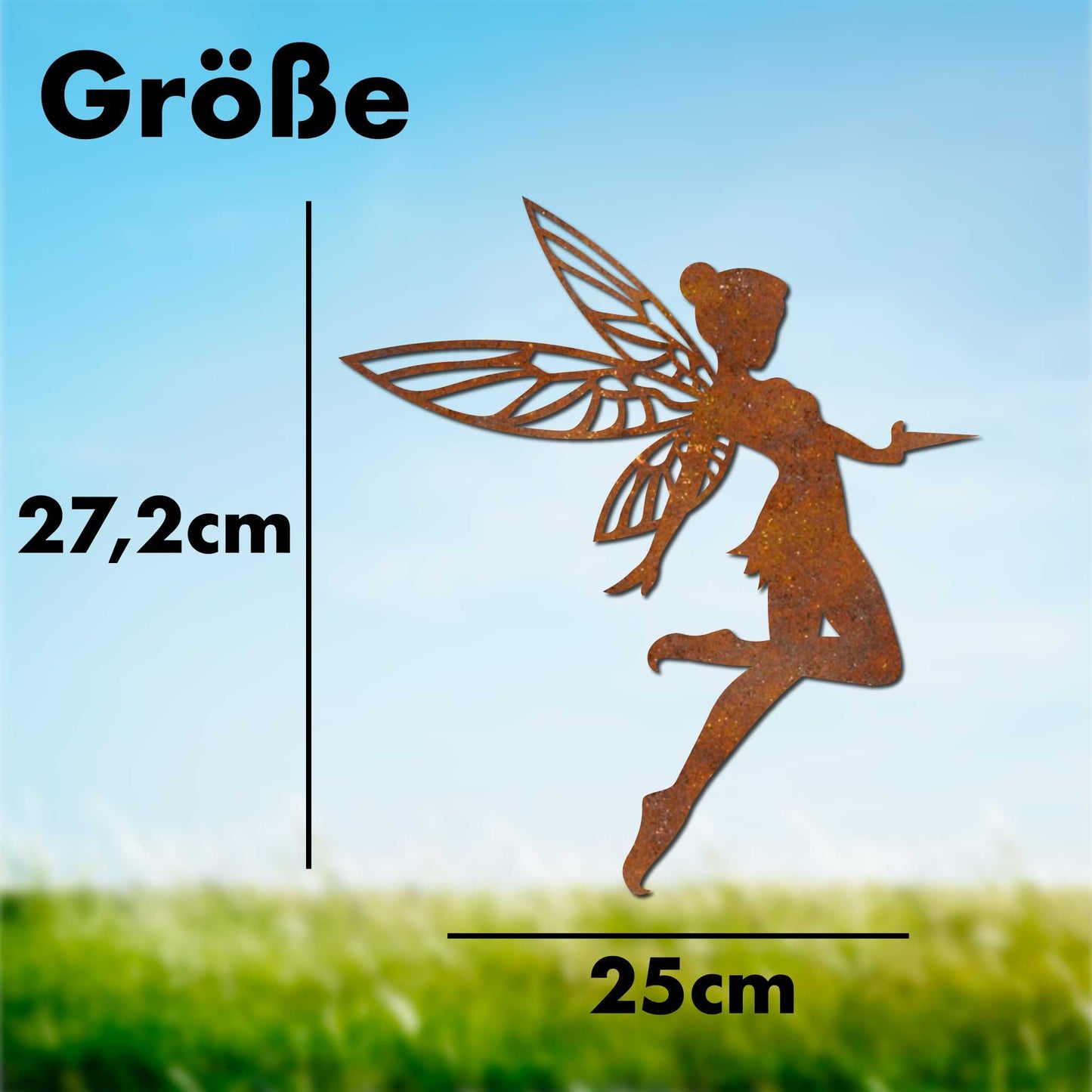 Rusty Fairy Tree Stake | Corten Steel Tree Decoration | Perfect Gift for Fantasy Fans | Rustic Garden Decoration | Outdoor Decor | Garden