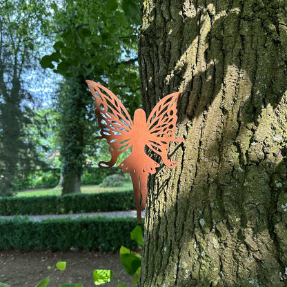 Flying Fairy Tree Stake | Handcrafted Tree Décor | Fantasy Garden Figure | Gift for Her | Fairy Garden Decoration | Rustic Garden Sculpture