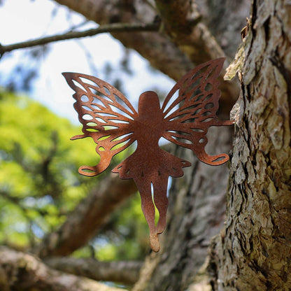 Flying Fairy Tree Stake | Handcrafted Tree Décor | Fantasy Garden Figure | Gift for Her | Fairy Garden Decoration | Rustic Garden Sculpture