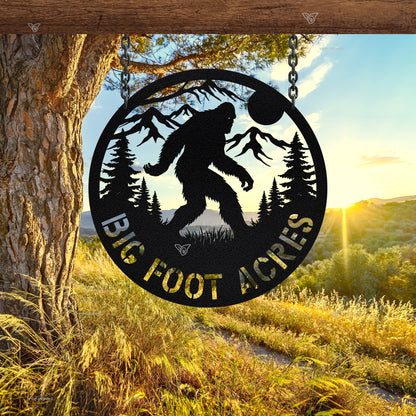 Custom Sasquatch Metal Sign, Personalized Bigfoot Metal Sign, Bigfoot Mountain Metal Sign, Bigfoot Yard Decor, Cabin Decor