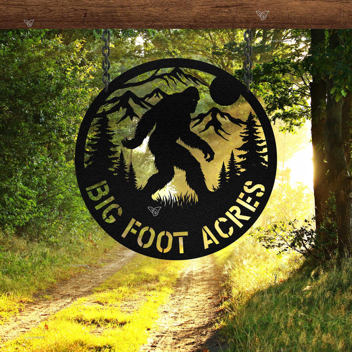 Custom Sasquatch Metal Sign, Personalized Bigfoot Metal Sign, Bigfoot Mountain Metal Sign, Bigfoot Yard Decor, Cabin Decor