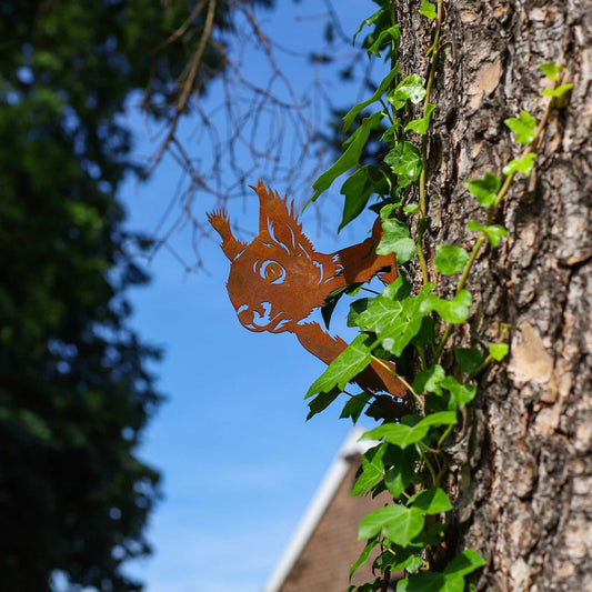 Garden Decoration Squirrel | Metal Garden Stake | Rust Garden Decoration | Garden Decor Figures | Christmas Gift Idea | Christmas Present