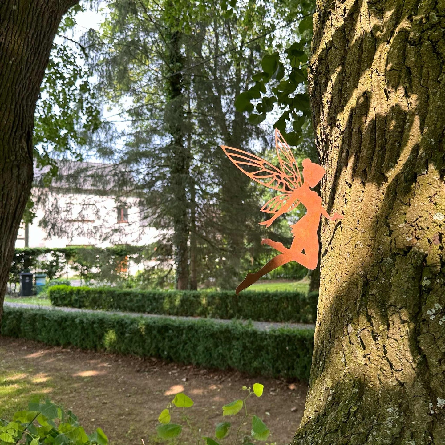 Rusty Fairy Tree Stake | Corten Steel Tree Decoration | Perfect Gift for Fantasy Fans | Rustic Garden Decoration | Outdoor Decor | Garden