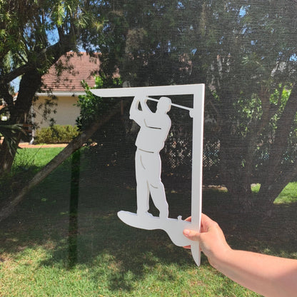 Golfer Mailbox Bracket - Medium PVC Coastal Decor (12x16 inch)