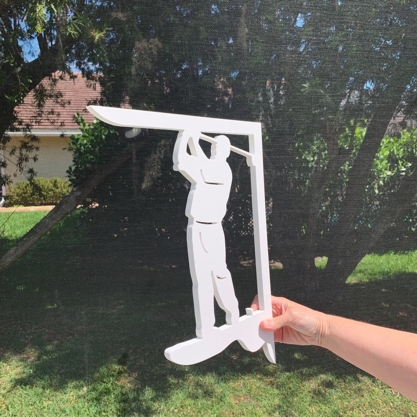 Golfer Mailbox Bracket - Medium PVC Coastal Decor (12x16 inch)