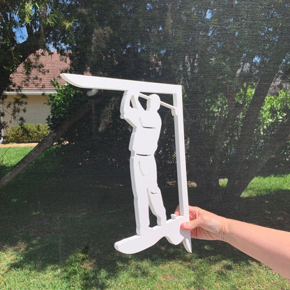Golfer Mailbox Bracket - Medium PVC Coastal Decor (12x16 inch)