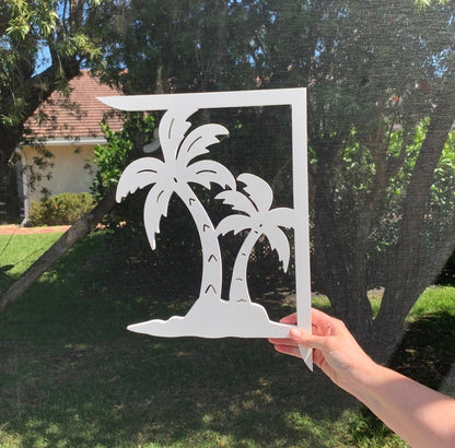Palm Tree Mailbox Bracket - Coastal Outdoor Decor, 12x16 Inch