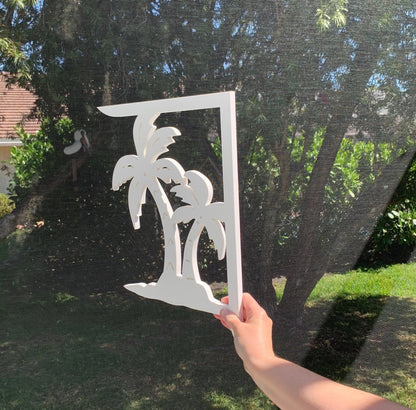 Palm Tree Mailbox Bracket - Coastal Outdoor Decor, 12x16 Inch