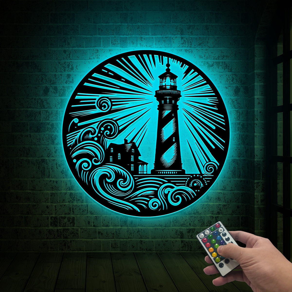 LED Lighthouse Metal Wall Art, Coastal Decor, Housewarming Gift