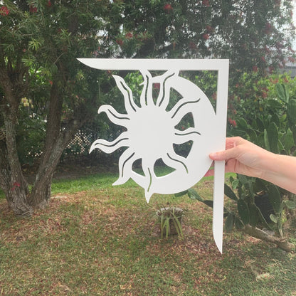 Sun and Moon Mailbox Bracket - Coastal Outdoor Decor, 12x16 inch