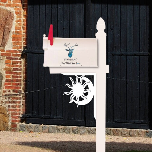 Sun and Moon Mailbox Bracket - Coastal Outdoor Decor, 12x16 inch