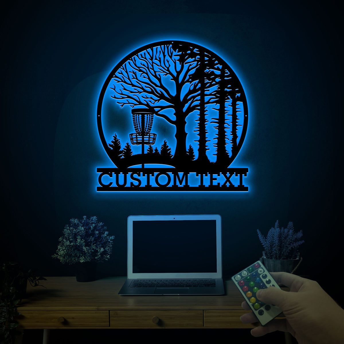 Custom Disc Golf Metal Sign with Led Lights, Personalized Disc Golfer Name Sign, Disc Golf Wall Art, Sprorts Sign, Gift For Dad, Home Decor