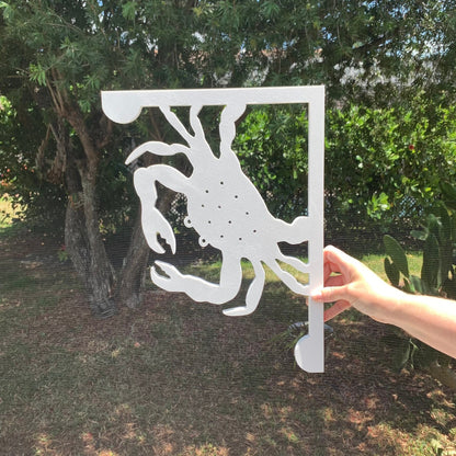 Crab Mailbox Bracket - Coastal Outdoor Decor, 12x16 inch