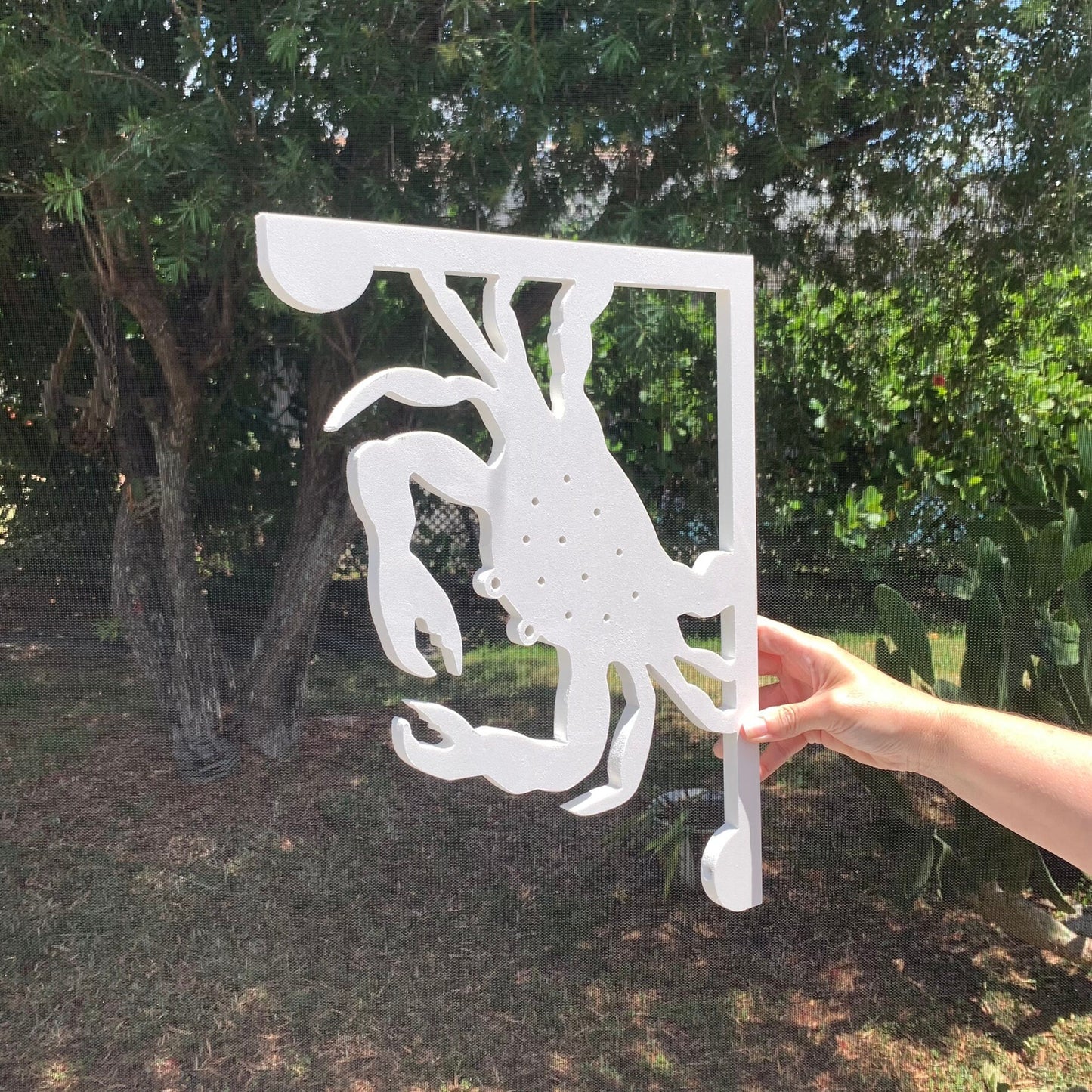 Crab Mailbox Bracket - Coastal Outdoor Decor, 12x16 inch
