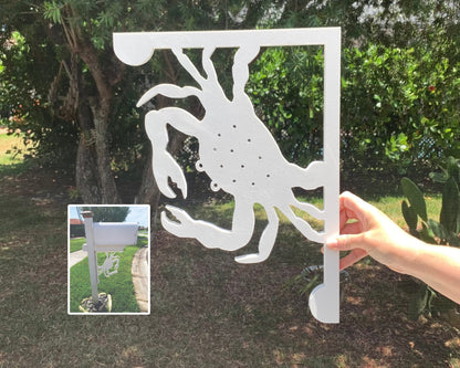 Crab Mailbox Bracket - Coastal Outdoor Decor, 12x16 inch
