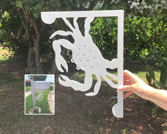 Crab Mailbox Bracket - Coastal Outdoor Decor, 12x16 inch