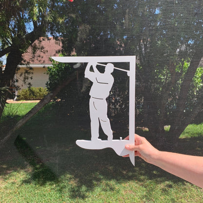 Golfer Mailbox Bracket - Medium PVC Coastal Decor (12x16 inch)