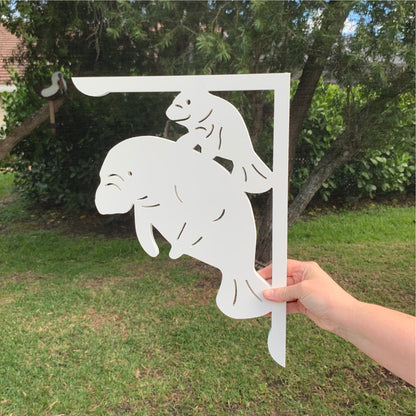 Manatee Mailbox Bracket - Coastal Outdoor Decor (12x16 inch)
