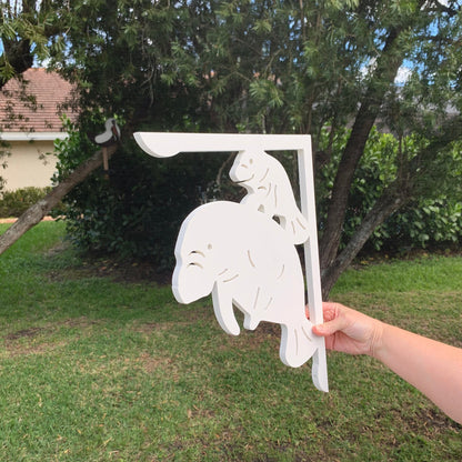 Manatee Mailbox Bracket - Coastal Outdoor Decor (12x16 inch)