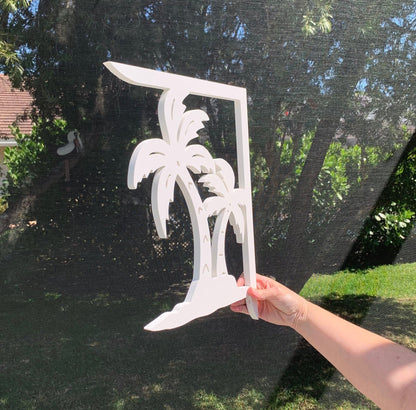 Palm Tree Mailbox Bracket - Coastal Outdoor Decor, 12x16 Inch