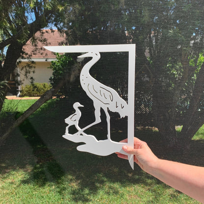 Sandhill Crane Mailbox Bracket - Coastal Outdoor Decor, Medium 12x16
