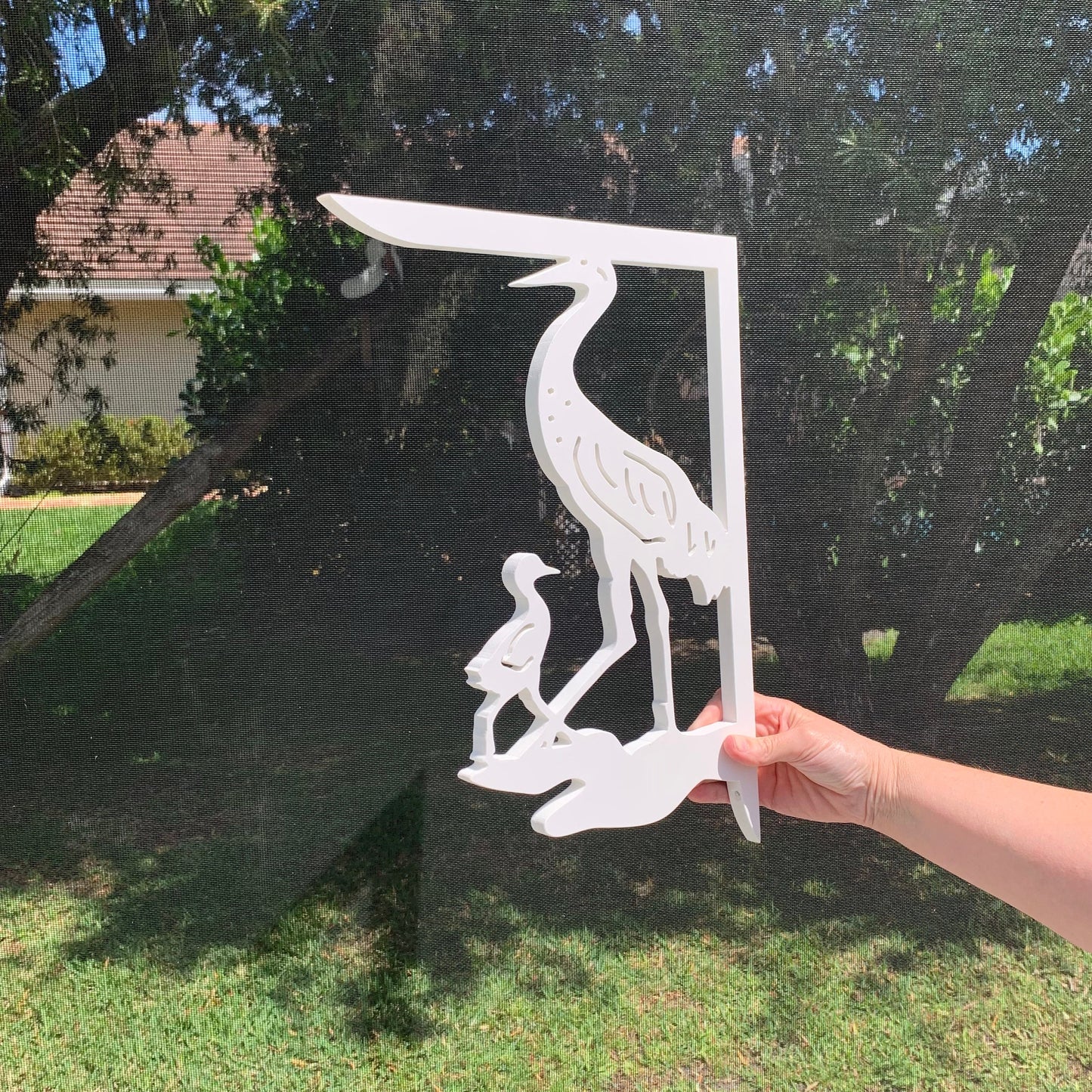 Sandhill Crane Mailbox Bracket - Coastal Outdoor Decor, Medium 12x16