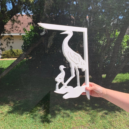 Sandhill Crane Mailbox Bracket - Coastal Outdoor Decor, Medium 12x16