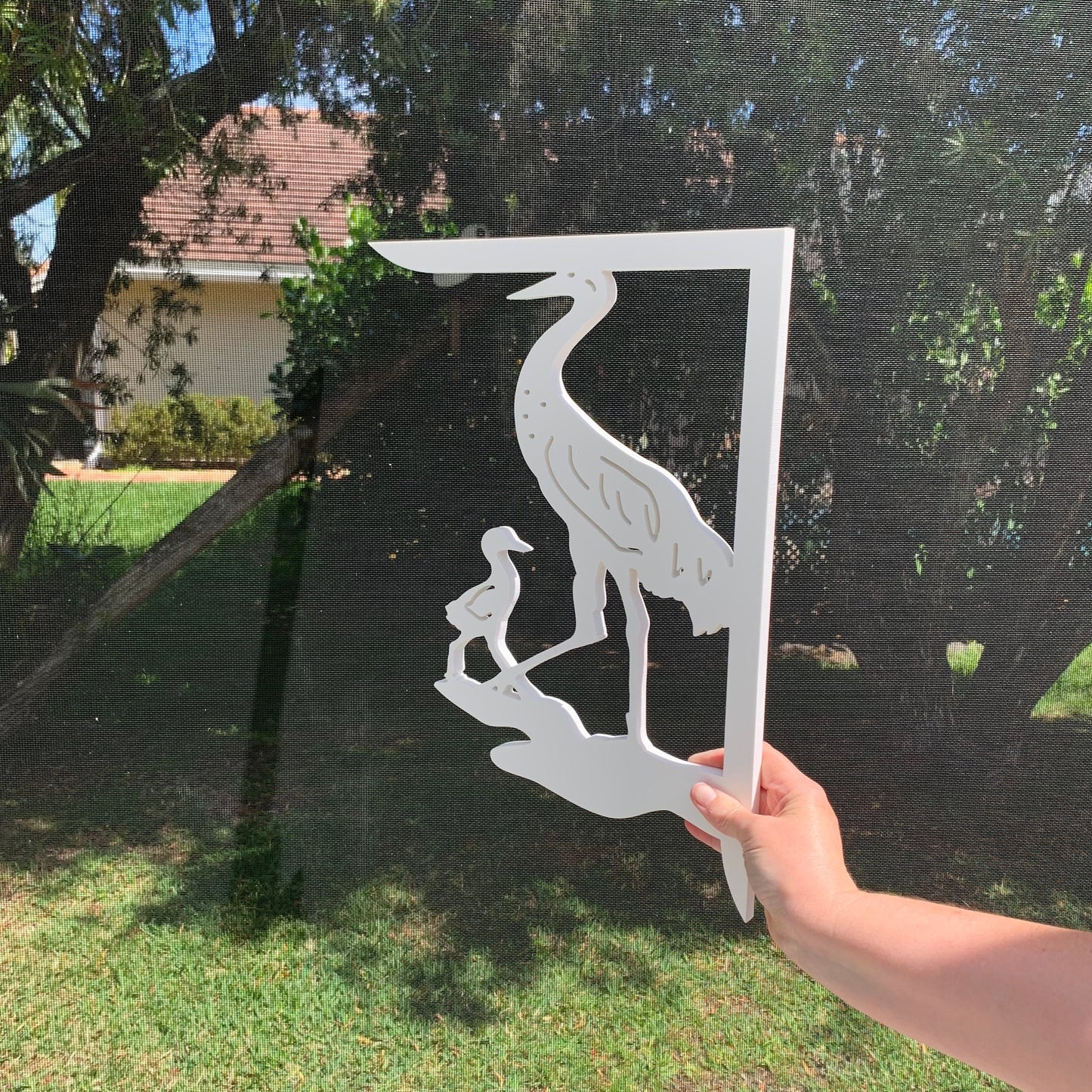 Sandhill Crane Mailbox Bracket - Coastal Outdoor Decor, Medium 12x16