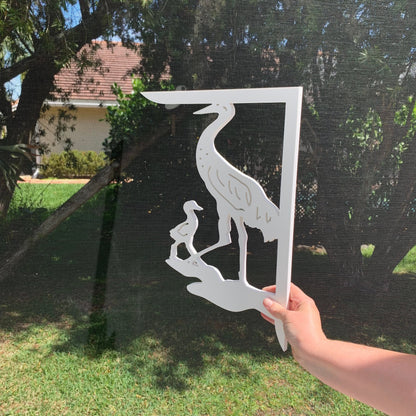 Sandhill Crane Mailbox Bracket - Coastal Outdoor Decor, Medium 12x16
