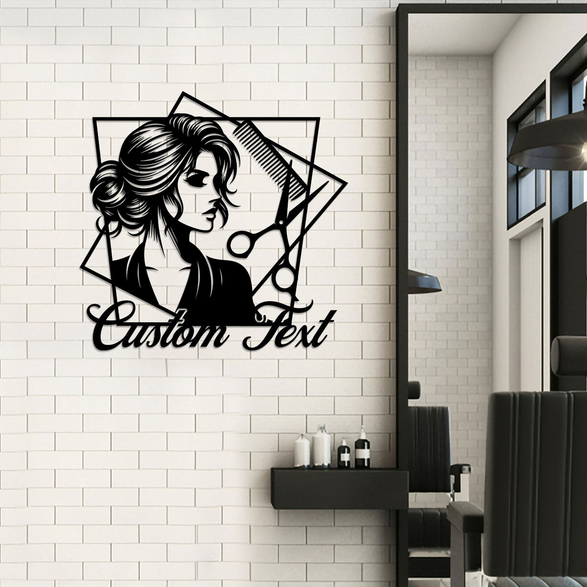 Personalized Hair Stylist Metal Sign with LED Lights, Salon Decor
