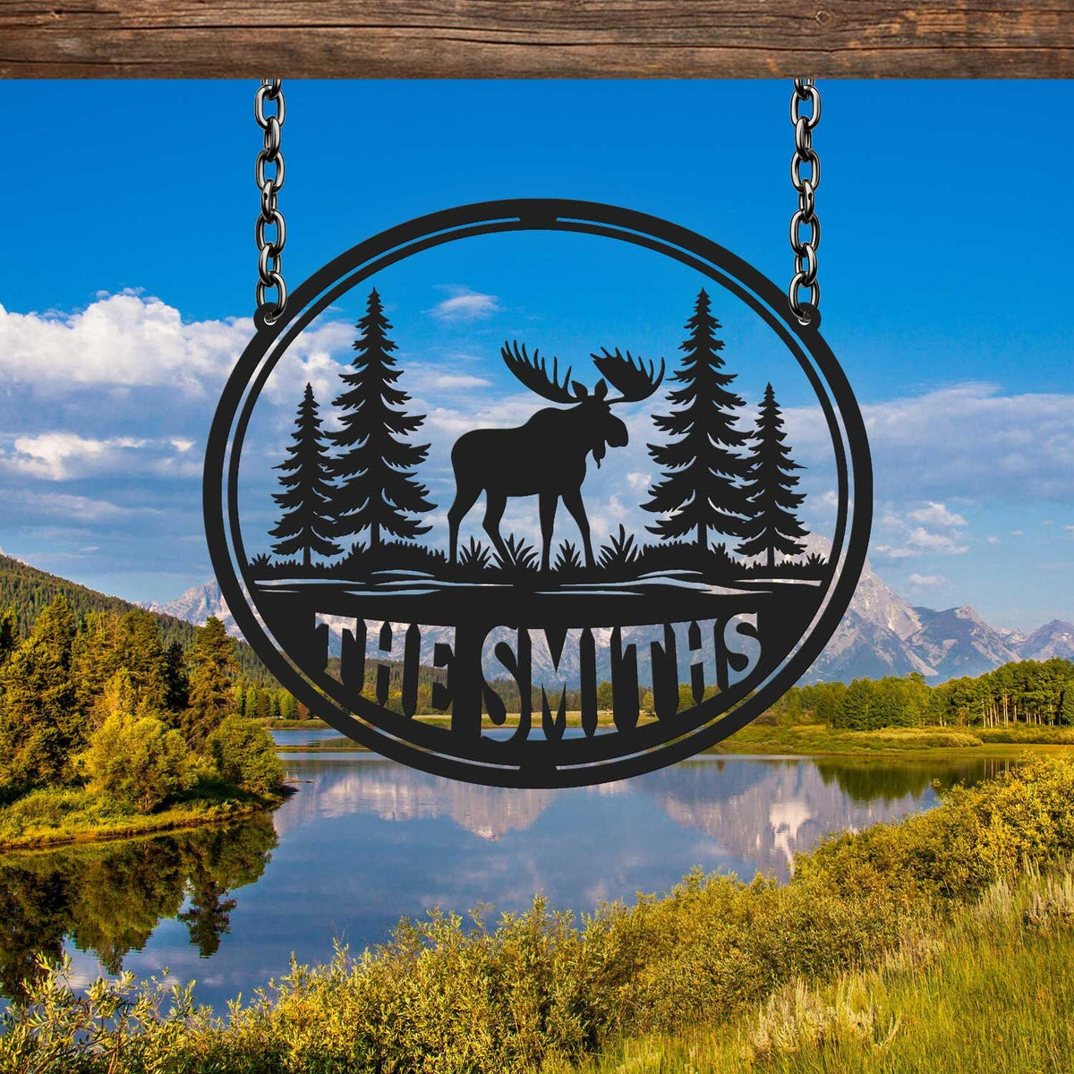 Custom Moose Hunting Gift, Moose Metal Sign, Moose Cabin Decor, Outdoor Sign, Last Name Sign, Hunter Gift, Man Cave Sign, Gift for Him