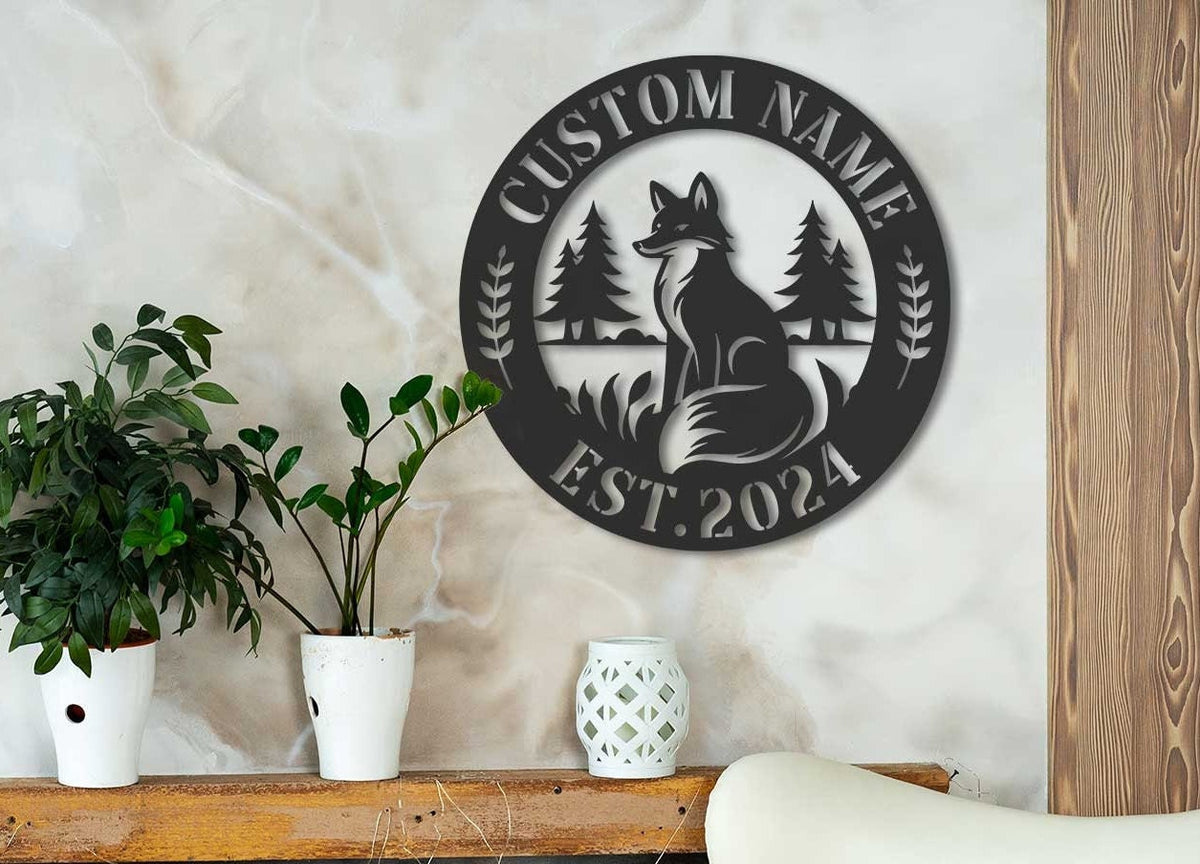 Custom Metal Fox Wall Art, Fox Decor, Fox Lover Gift, Fox Cabin Sign, Farm Sign, Garden Decor, Outdoor Sign, Housewarming gift