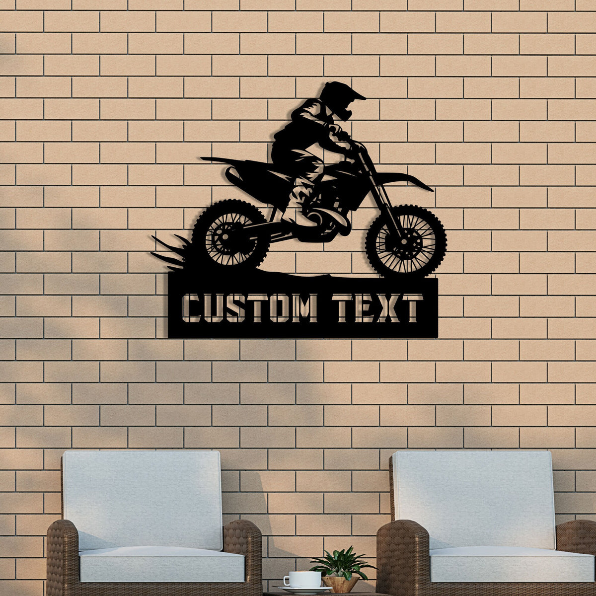 Personalized Dirtbike Metal Sign, LED Motorcycle Wall Decor