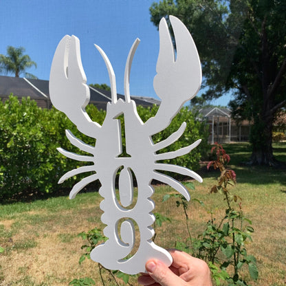 Lobster Address Plaque - Custom House Number Sign, Coastal Decor