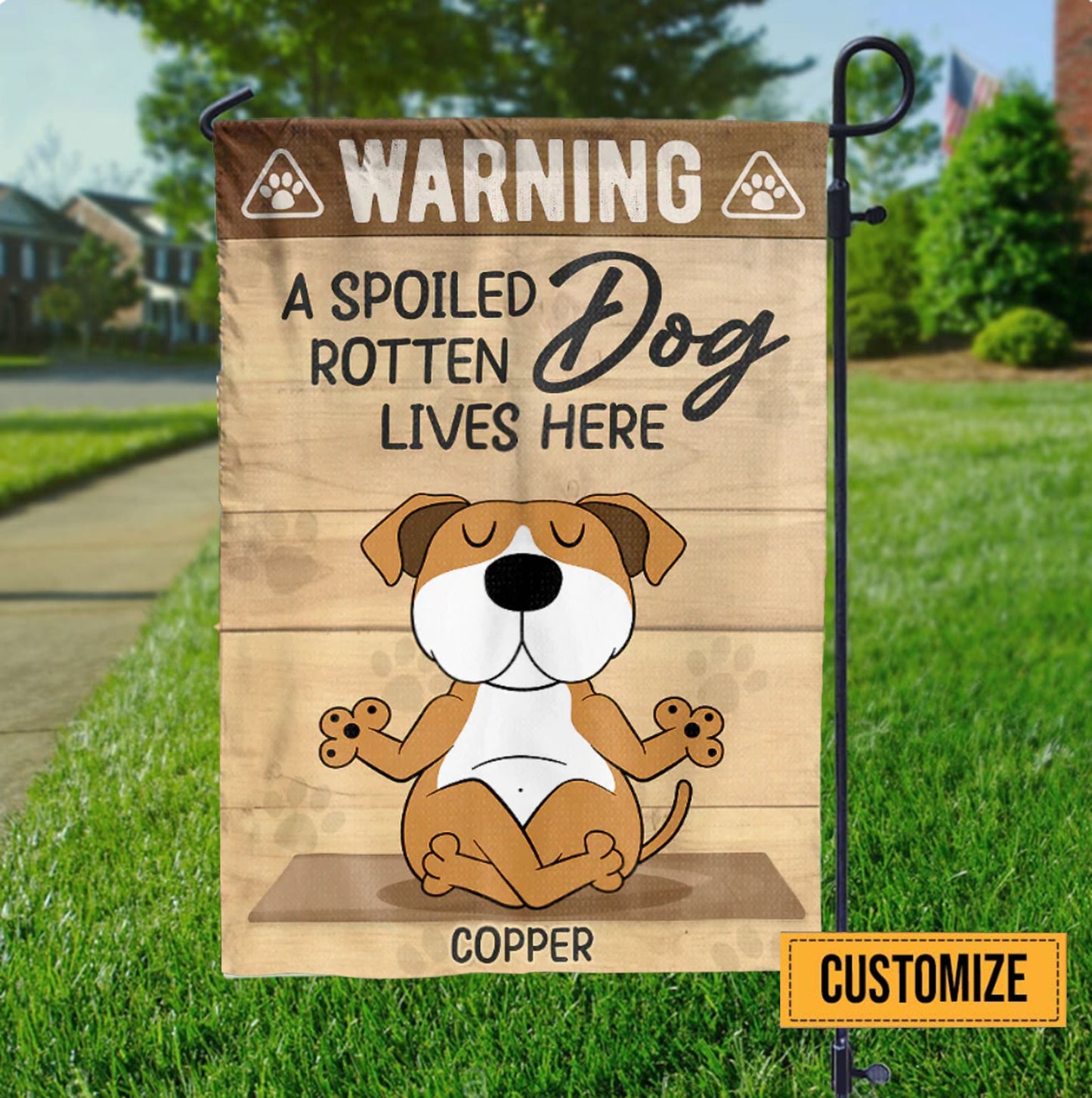 Funny Dog Welcome Garden Flag, Pet Outdoor Yard Decoration, Personalized Gift for Dog Owners