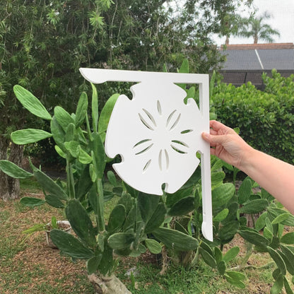 Sand Dollar Mailbox Bracket - Coastal Outdoor Decor, 12x16 inch