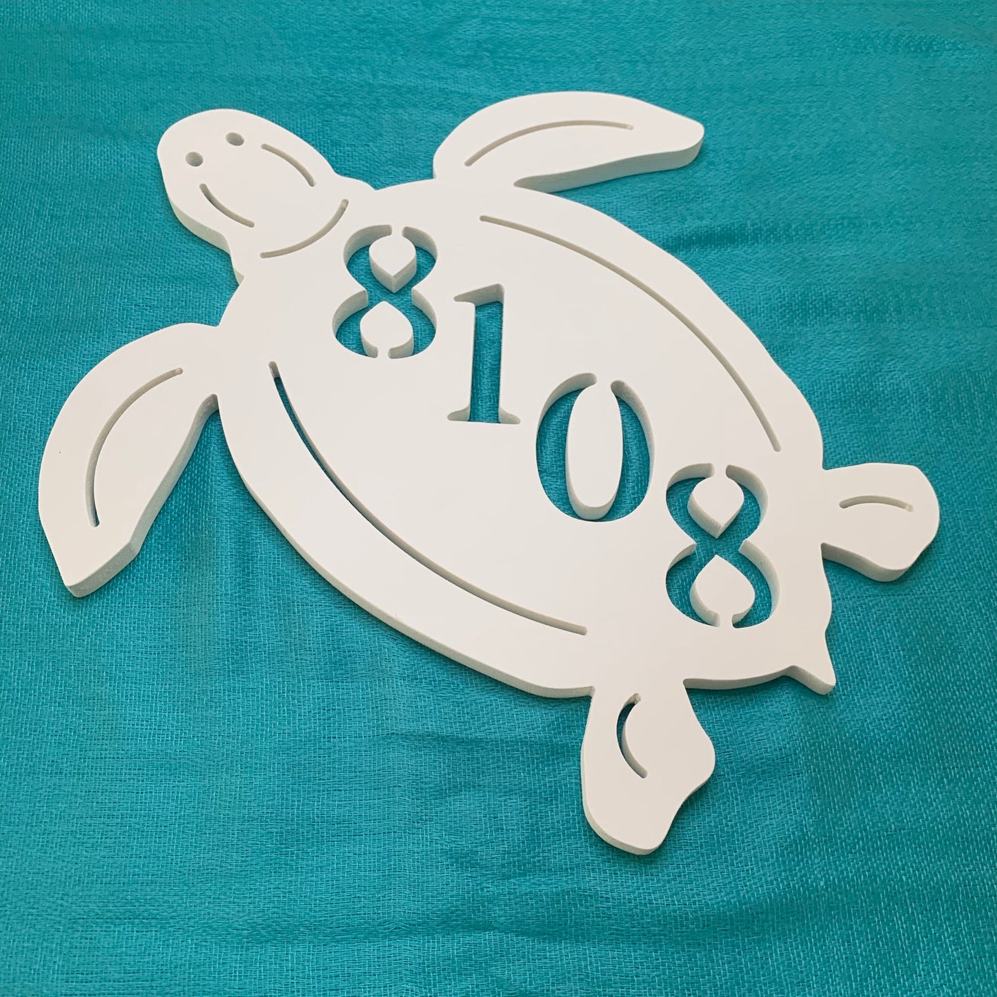 Turtle Address Plaque - Personalized Coastal Outdoor Sign