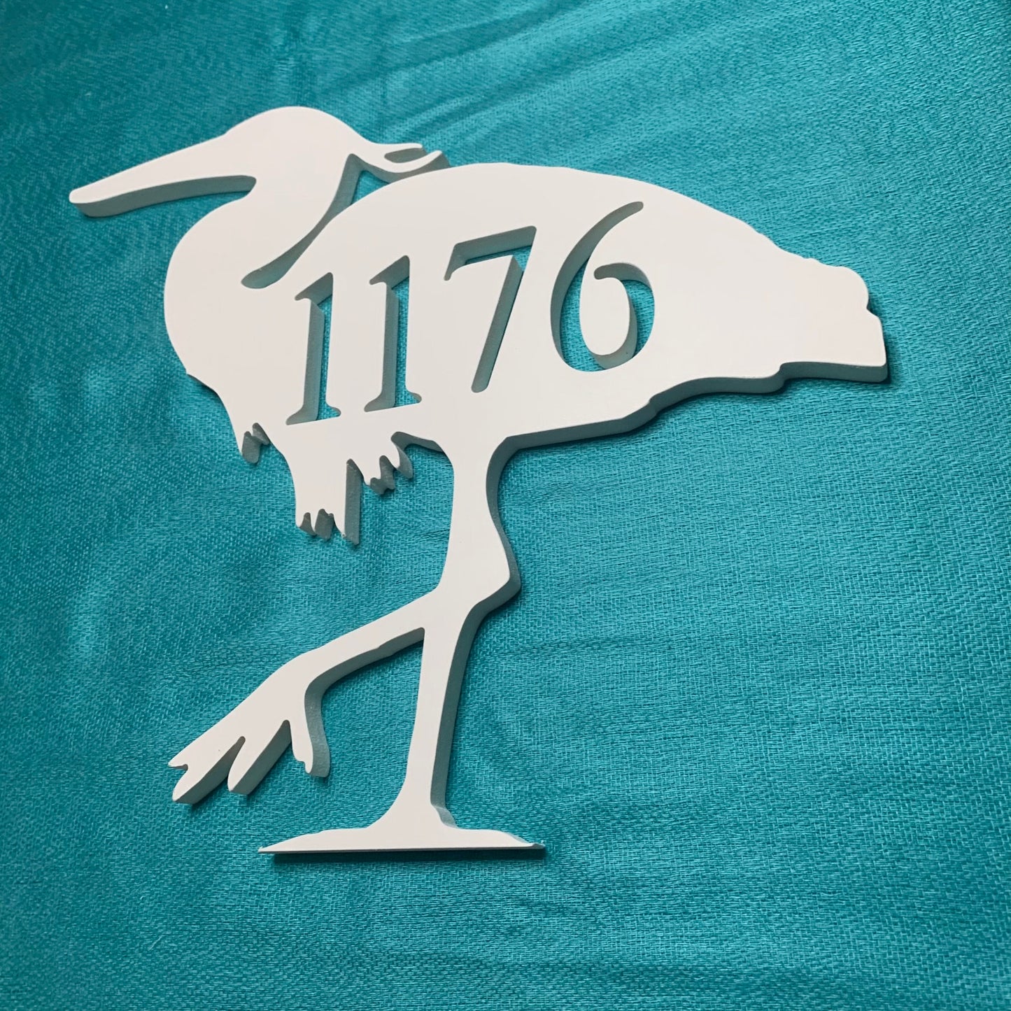 Heron Address Plaque - Custom Coastal House Number Sign