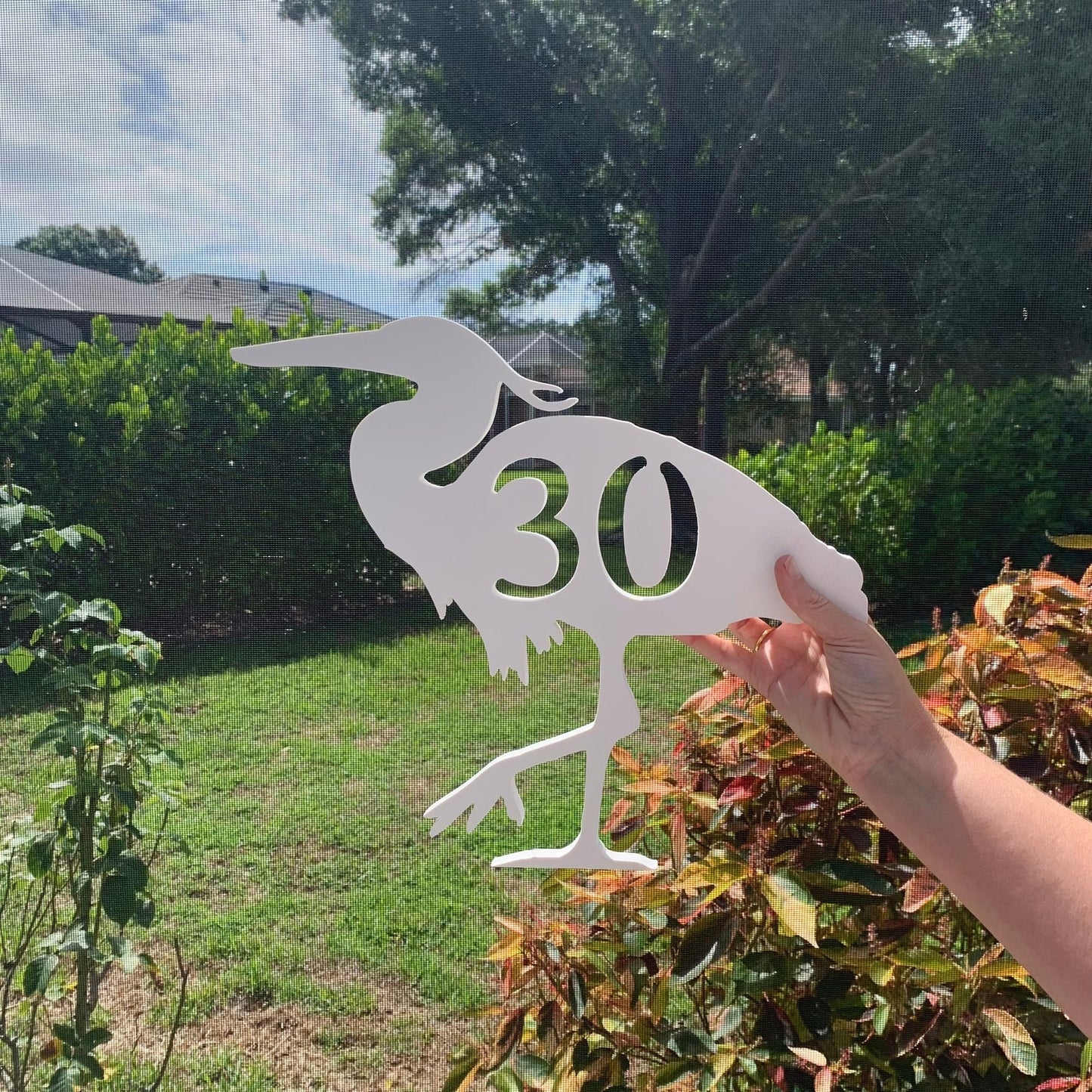 Heron Address Plaque - Custom Coastal House Number Sign